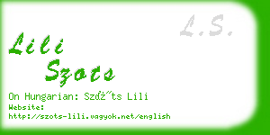 lili szots business card